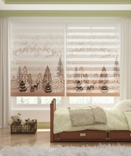 Baskılı Zebra Perde